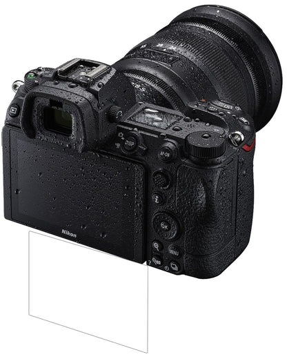 NikonZ 6II mit aufgebrachter dipos Flex Schutzfolie, glasklare Darstellung ohne Einschränkungen