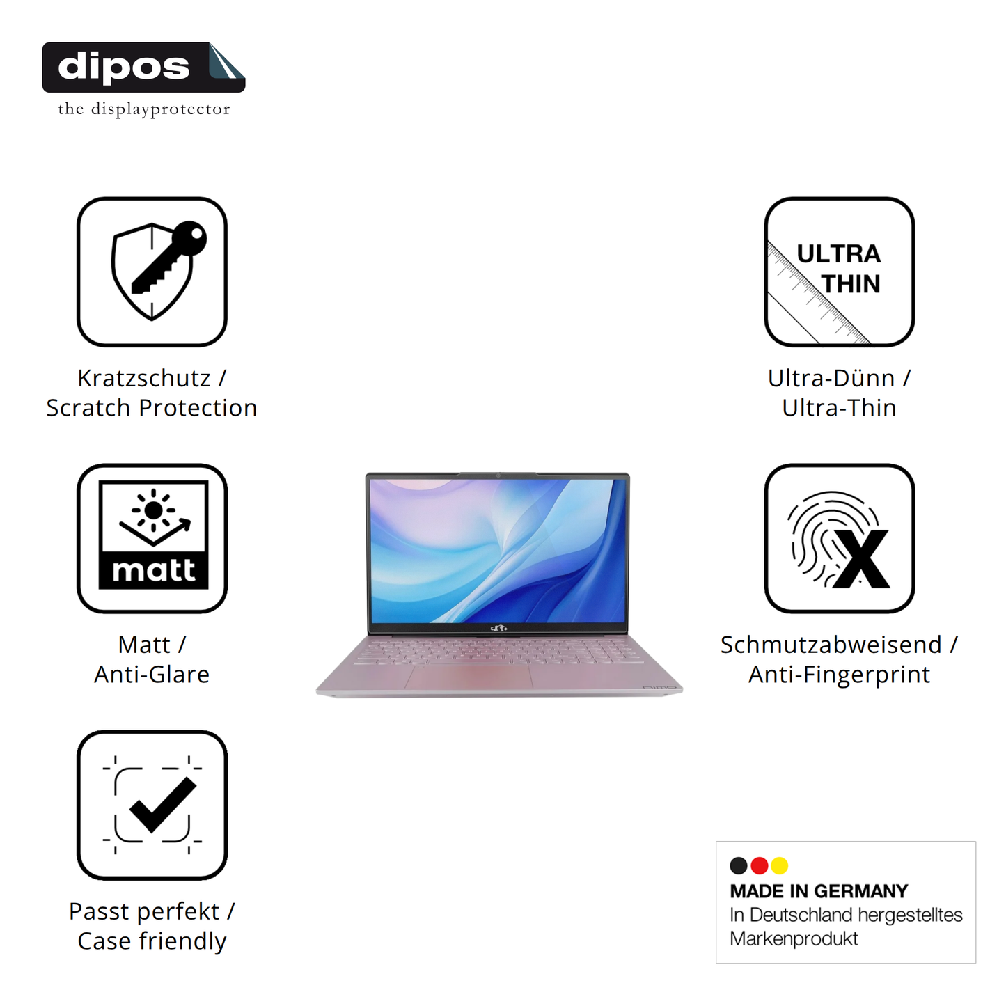 Displayschutz hergestellt in Deutschland, höchste Qualität made in Germany