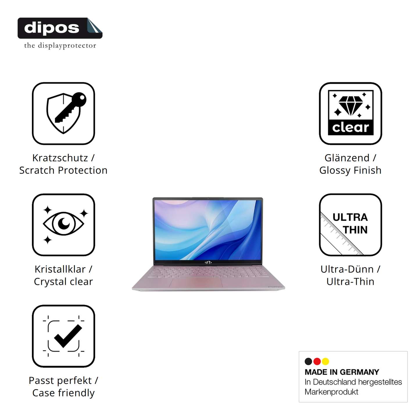 Displayschutz hergestellt in Deutschland, höchste Qualität made in Germany