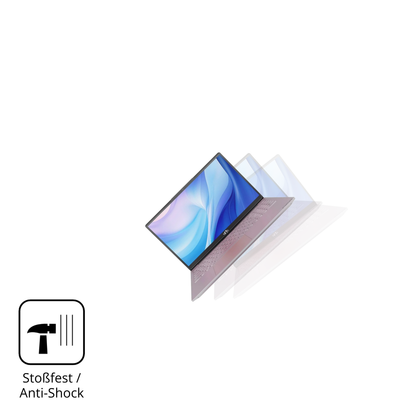 Schutz gegen Kratzer auf dem NIMO N151 Glas durch Schlüssel, Stöße gegen die Tischkante oder Stürze