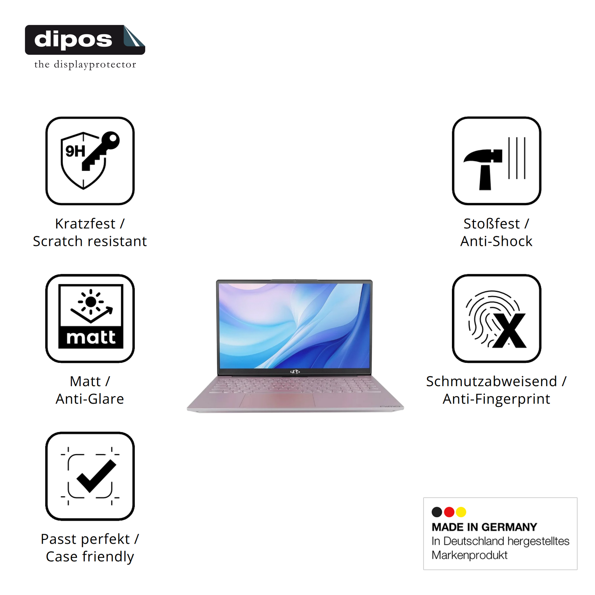 Displayschutz hergestellt in Deutschland, höchste Qualität made in Germany