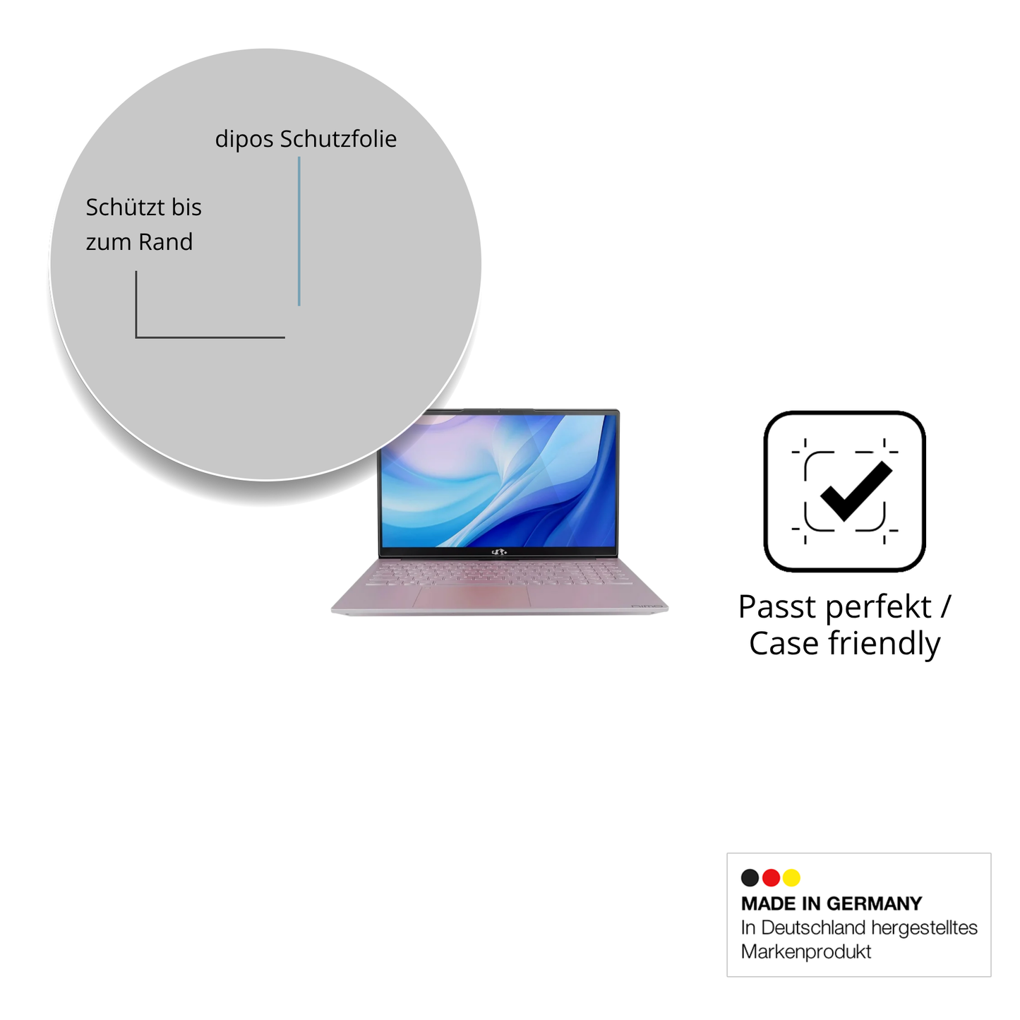 Besonders flexibler Displayschutz mit Anti-Shock-Schicht im Materialmix