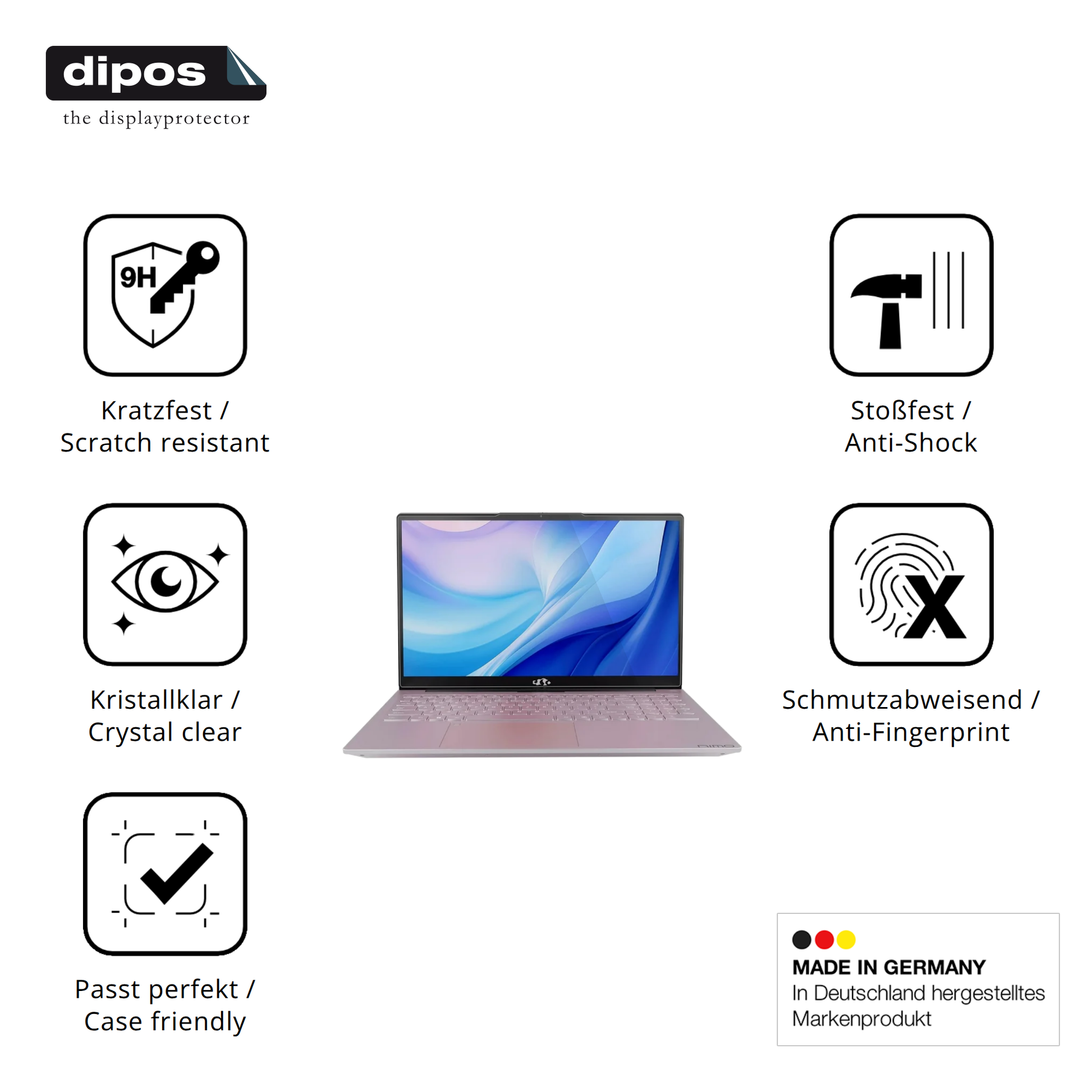 Displayschutz hergestellt in Deutschland, höchste Qualität made in Germany