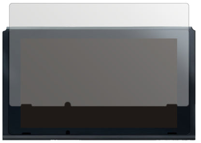NintendoSwitch (2021) mit aufgebrachter dipos Displayschutzfolie, die lästige Fingerabdrücke minimiert