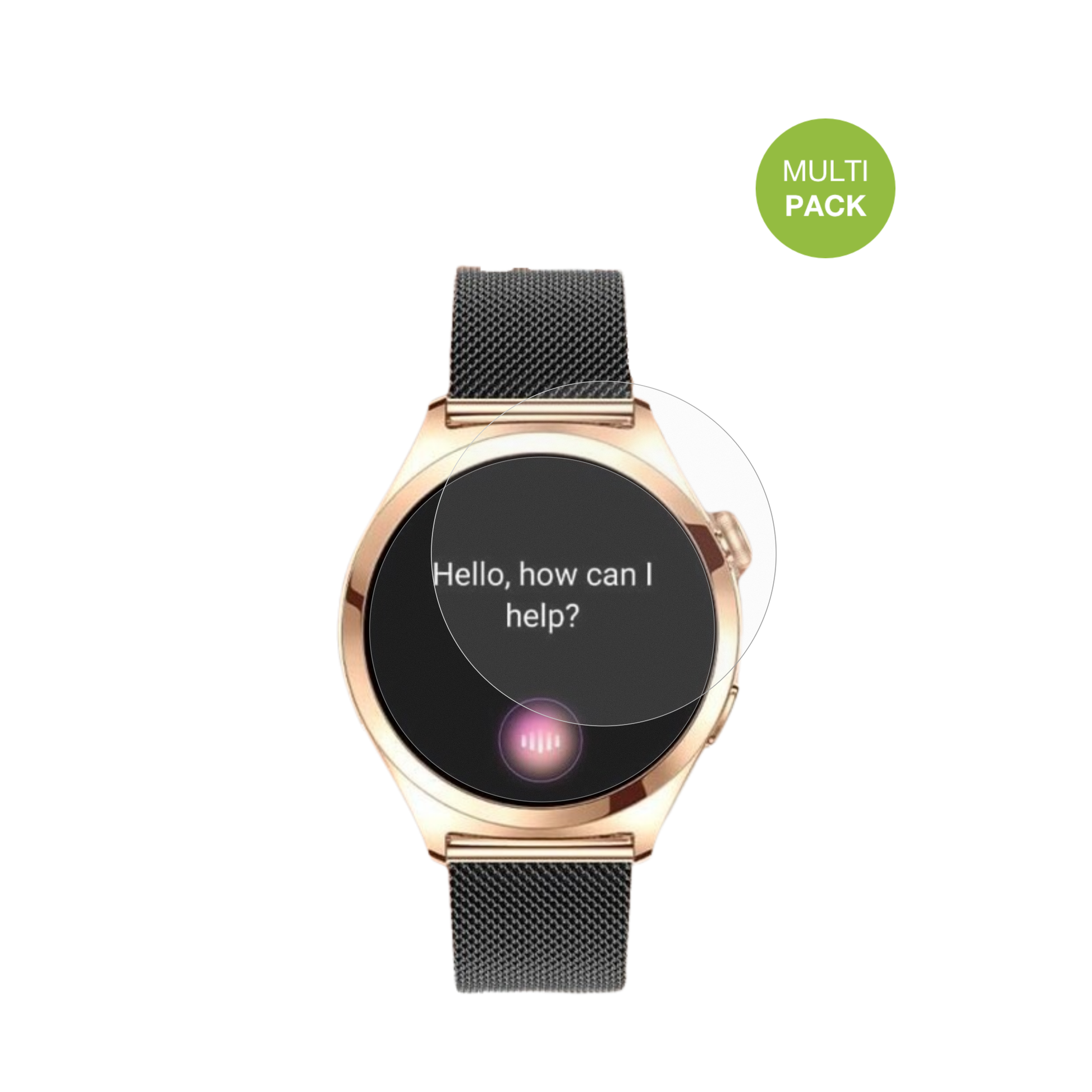 NiolinaSmartwatch 1.27 Zoll mit aufgebrachter dipos Displayschutzfolie, die lästige Fingerabdrücke minimiert