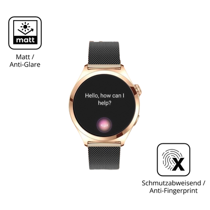 Dünne und entspiegelnde Folie passend zugeschnitten für Niolina Smartwatch 1.27 Zoll