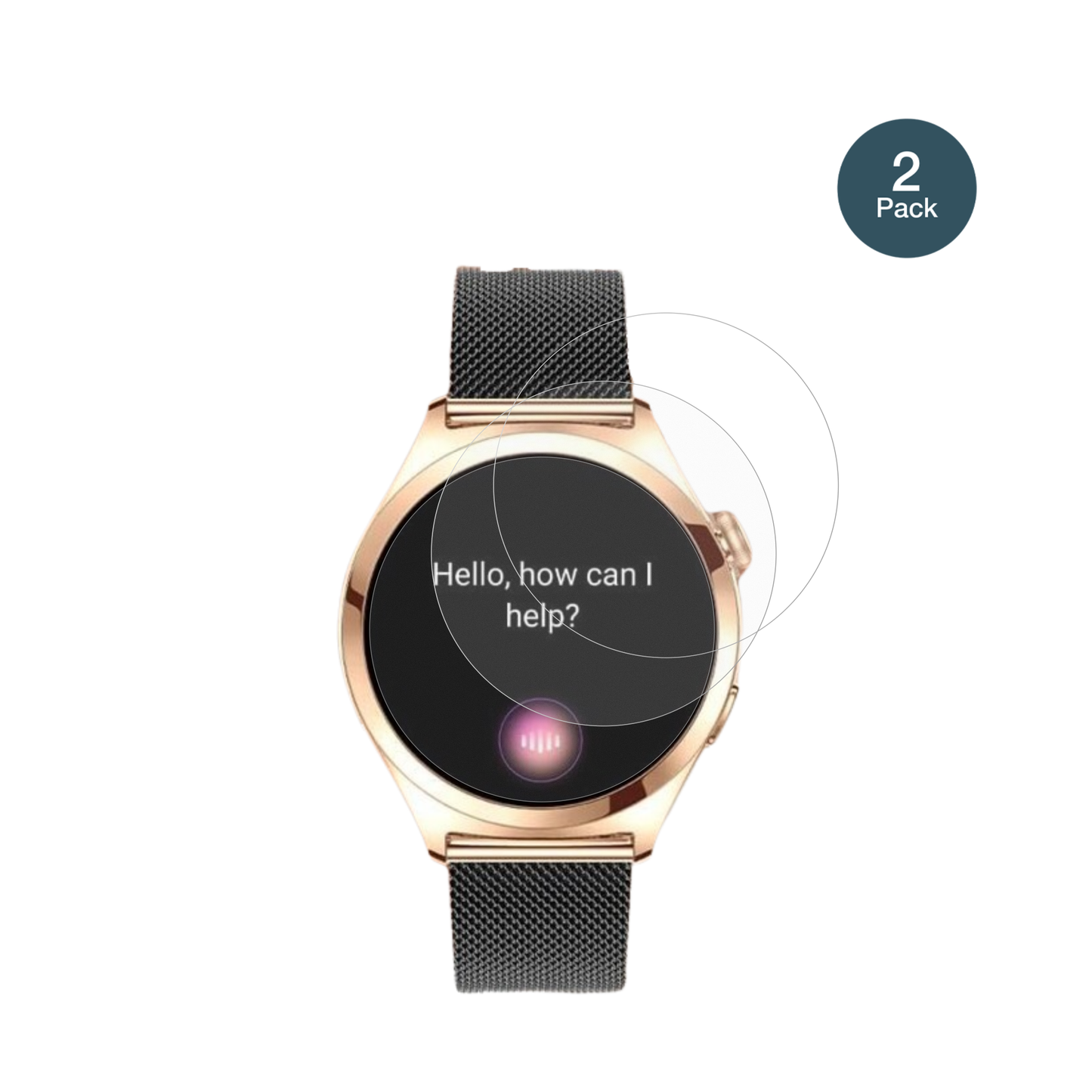 NiolinaSmartwatch 1.27 Zoll mit aufgebrachter dipos Panzerfolie, die lästige Fingerabdrücke minimiert