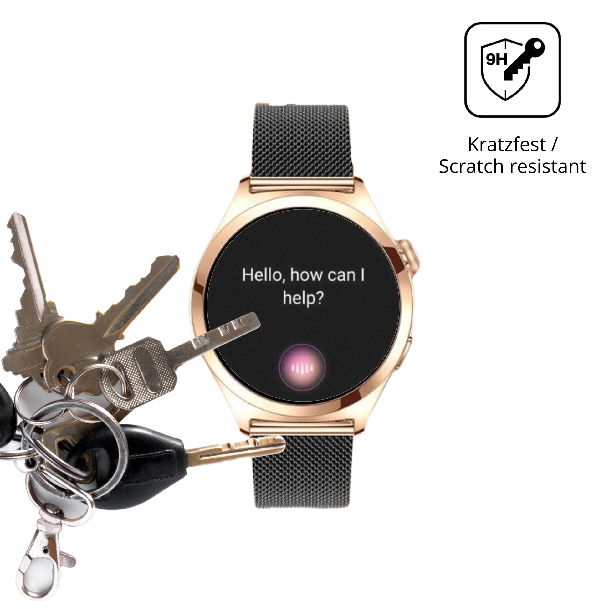 dipos Displayschutz für Niolina Smartwatch 1.27 Zoll, mattierte Oberfläche, robuste Festigkeit und perfekte Passform