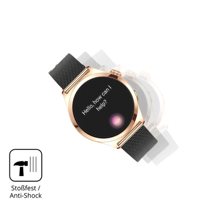 Schutz gegen Kratzer auf dem Niolina Smartwatch 1.27 Zoll Glas durch Schlüssel, Stöße gegen die Tischkante oder Stürze