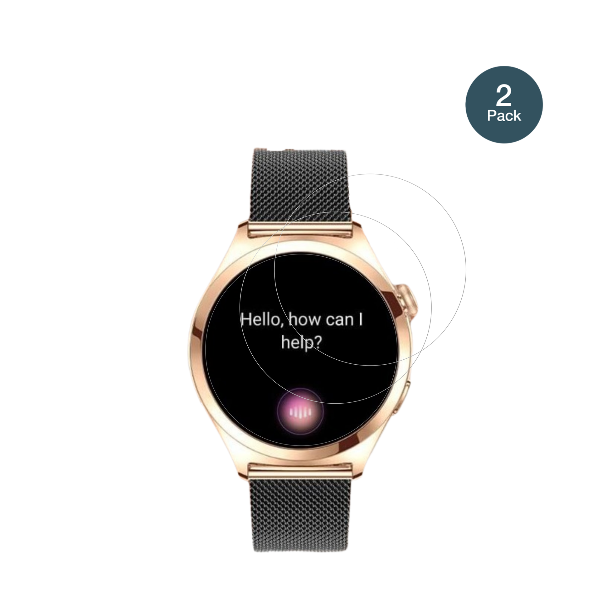 NiolinaSmartwatch 1.27 Zoll mit aufgebrachter dipos Flex Schutzfolie, glasklare Darstellung ohne Einschränkungen