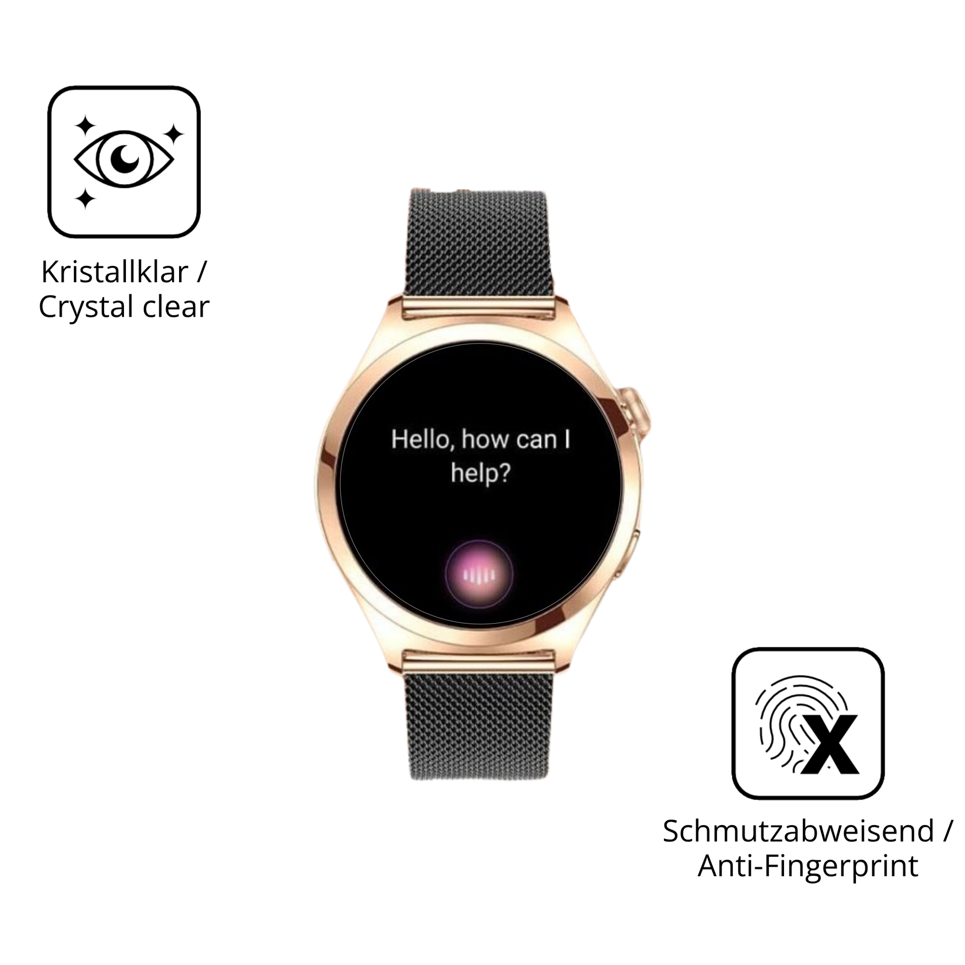 Flexible TPU-Folie passend zugeschnitten für Niolina Smartwatch 1.27 Zoll, vollständige Abdeckung