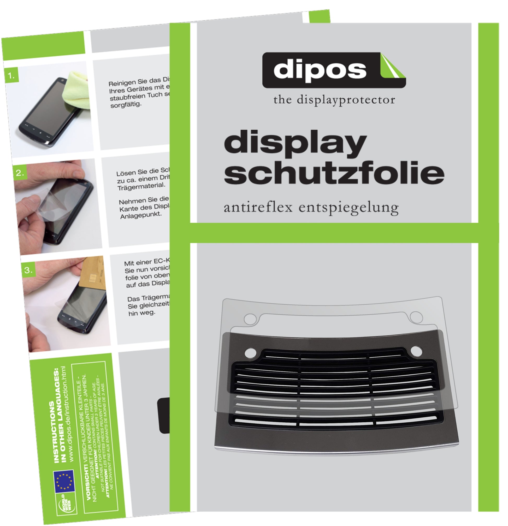Matte Displayschutzfolie von dipos passend für NIVONA NICR 680 Tropfblech, präziser Zuschnitt und blasenfrei montiert