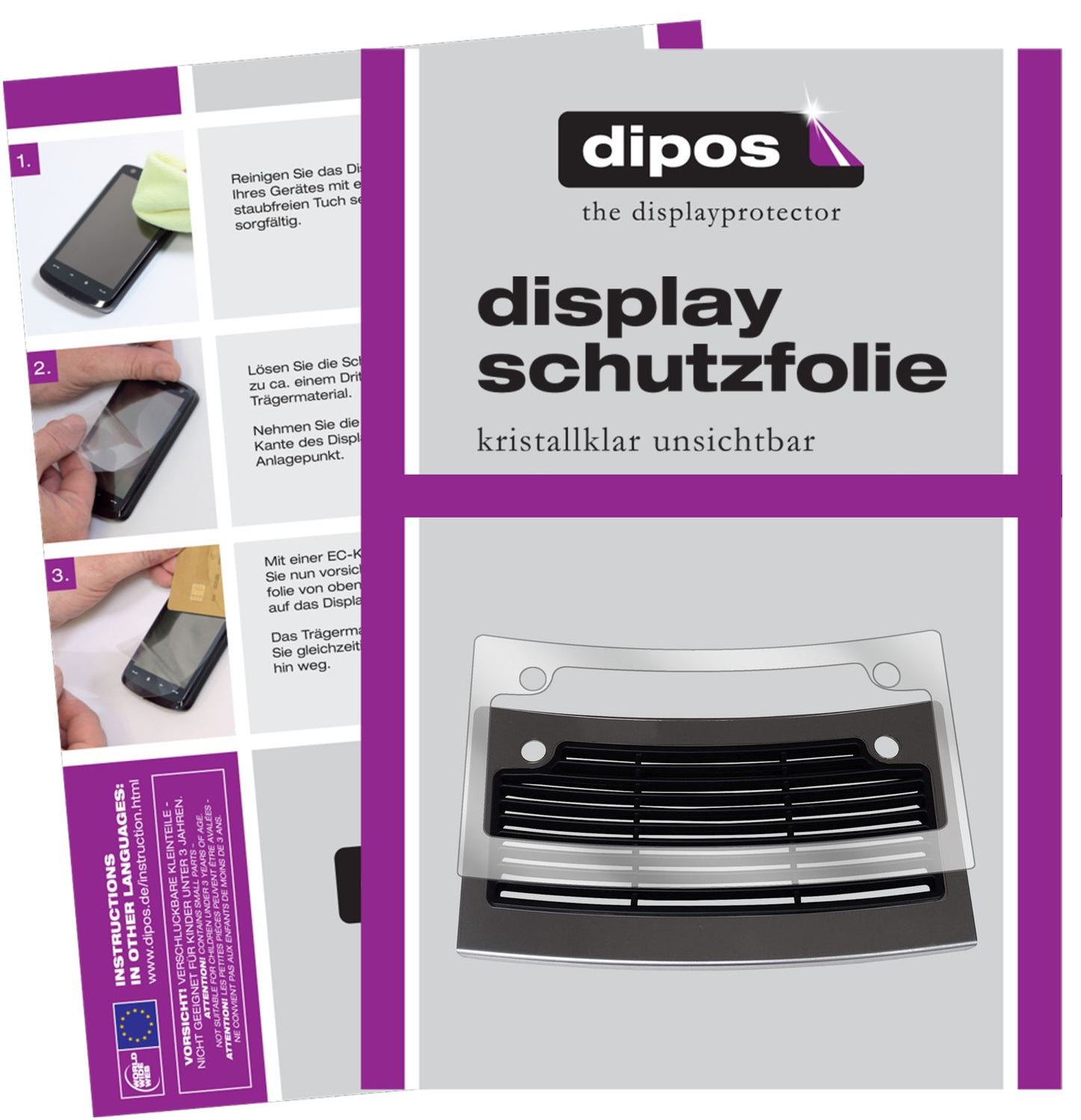 1x Schutzfolie klar für NIVONA NICR 769 Tropfblech Display-Schutzfolie