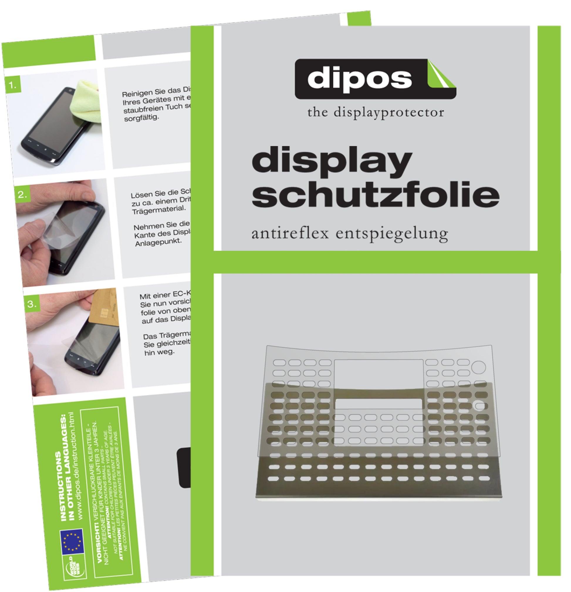 Matte Displayschutzfolie von dipos passend für NIVONA NICR 848 Tropfblech, präziser Zuschnitt und blasenfrei montiert