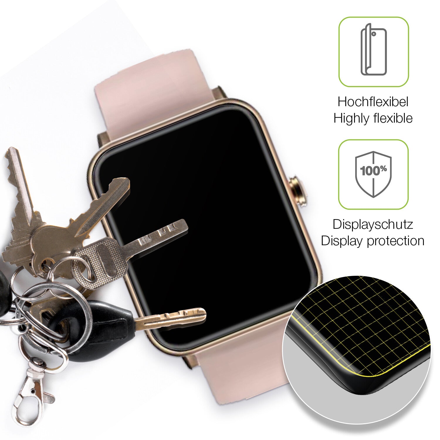 dipos Displayschutz für Noise Colorfit Pro 3, transparente Oberfläche, perfekte Passform auch für die Rundungen