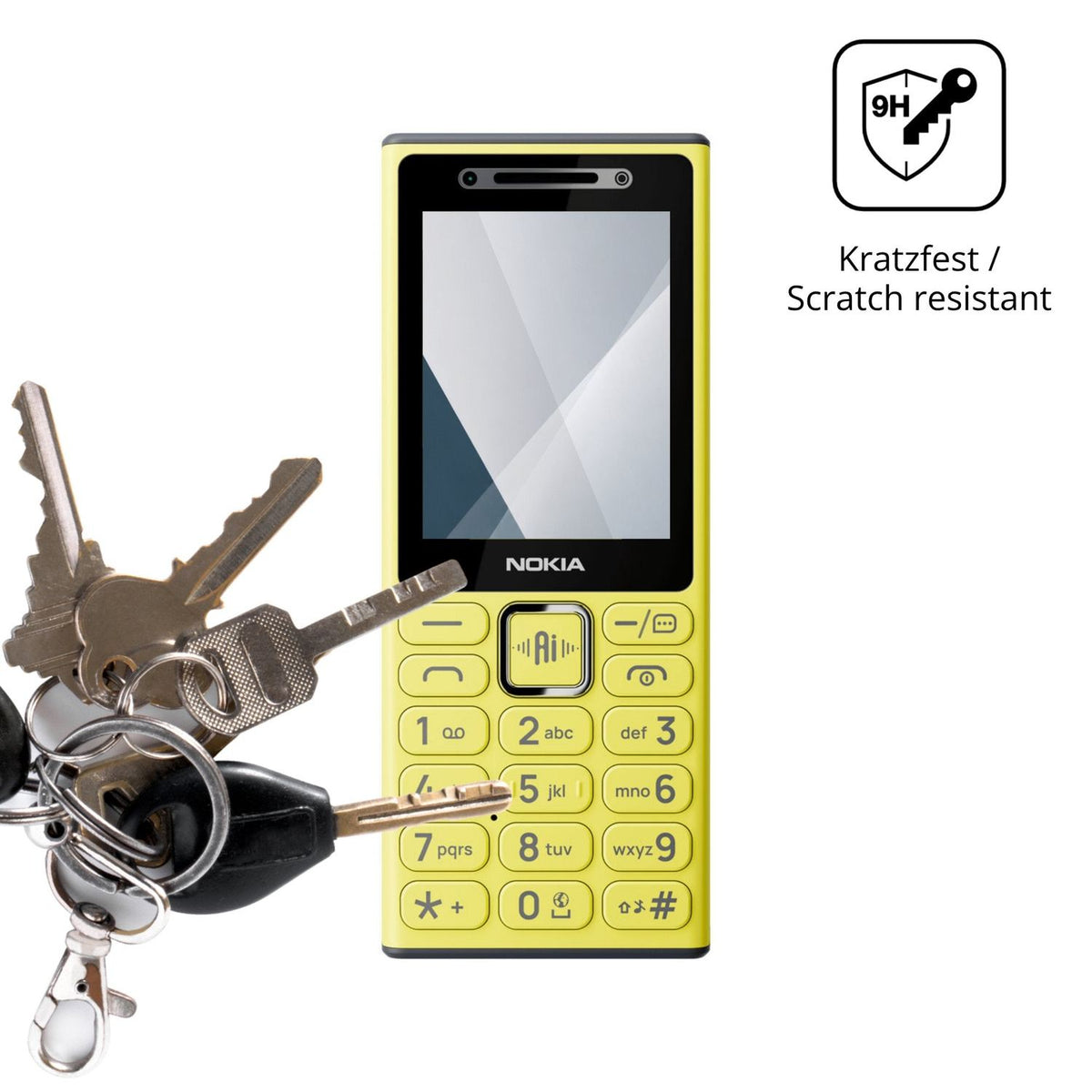 dipos Displayschutz für Nokia 200 4G, transparente Oberfläche, perfekte Passform auch für die Rundungen