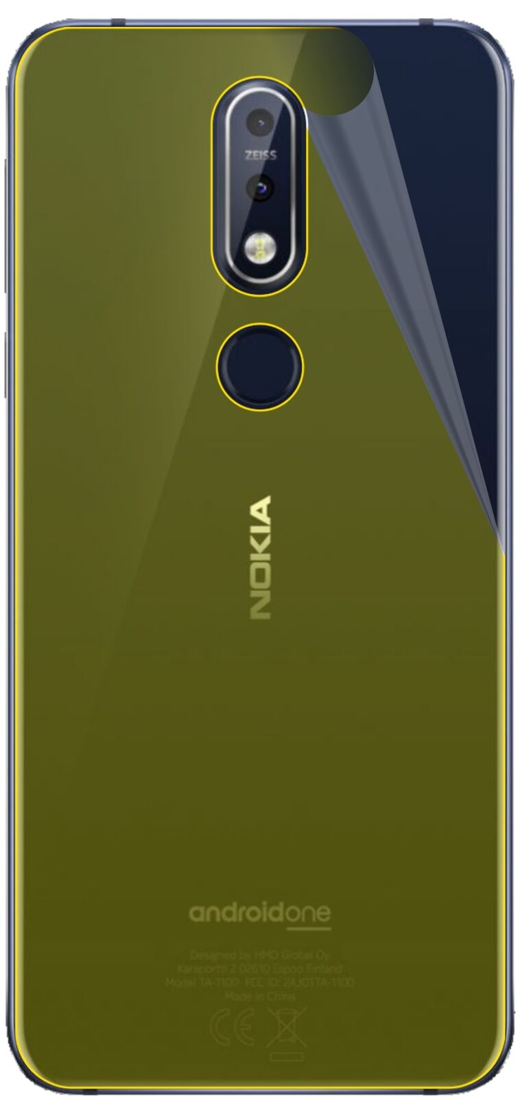 dipos Displayschutz für Nokia 7.1 Rückseite, transparente Oberfläche, geringe Dicke und perfekte Passform
