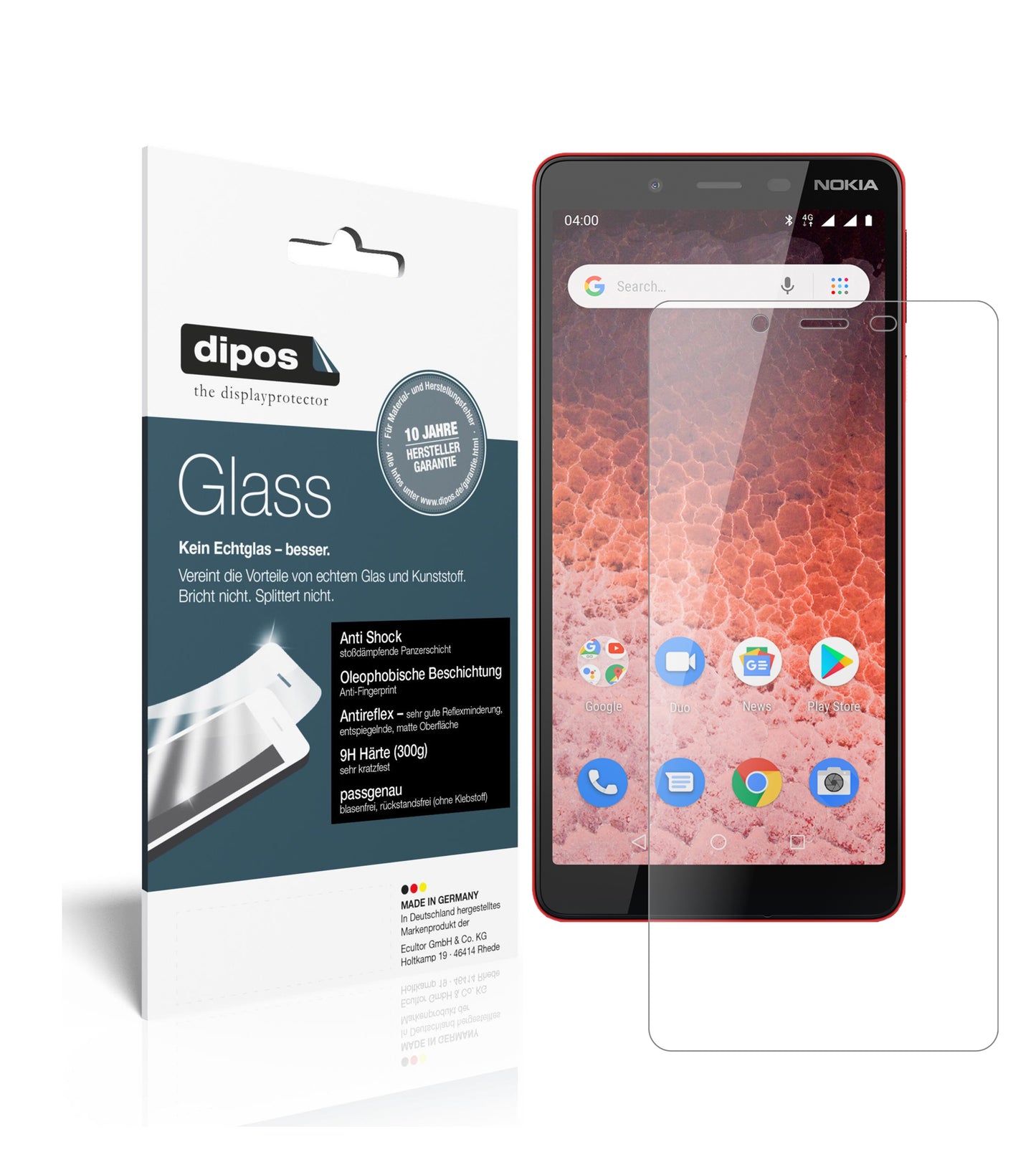 Mattes Panzerglas: Schutz vor Brüchen, Fingerabdrücken und Bildschirmblendung für Nokia-1 Plus