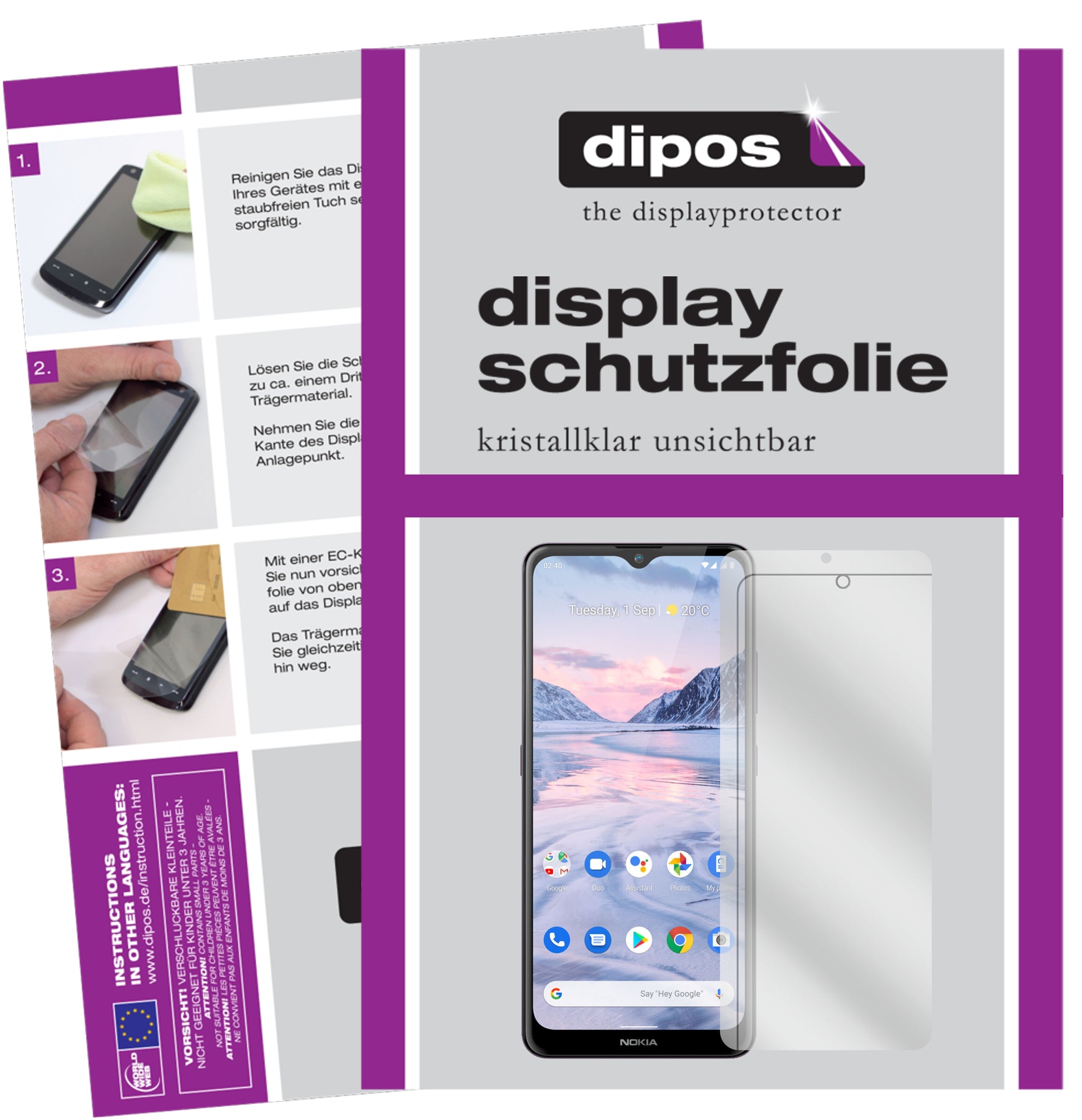 Kristallklare, dünne Schutzfolie: Kratzfest & passgenau für Nokia-2.4