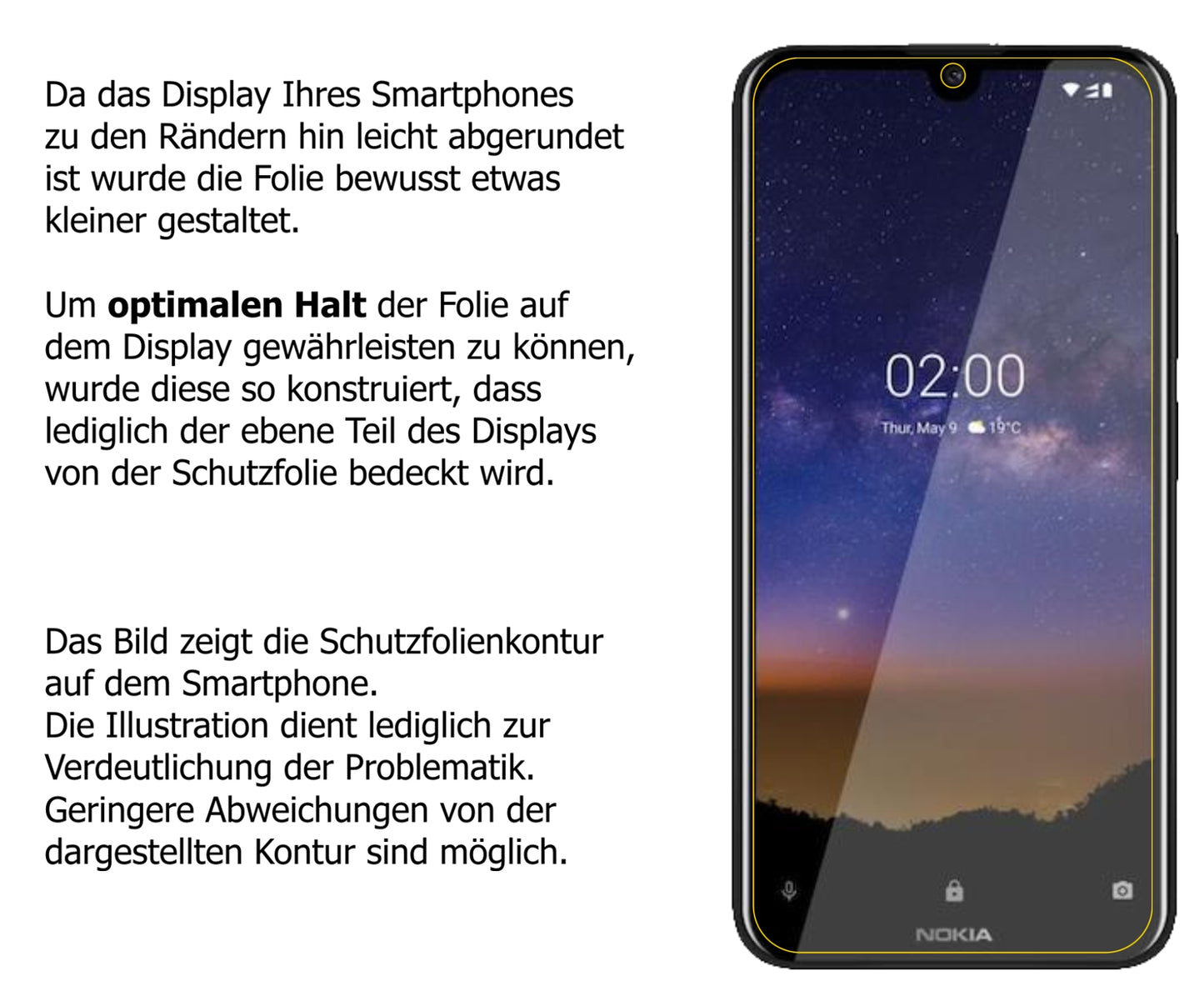Schutzfolie mit optimaler Passform, zur Verwendung mit Hüllen geeignet