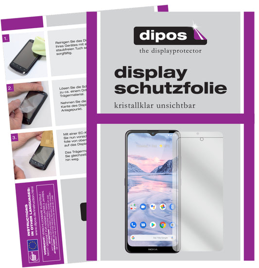Klare Displayschutzfolie von dipos passend für Nokia 46114, präziser Zuschnitt und blasenfrei montiert