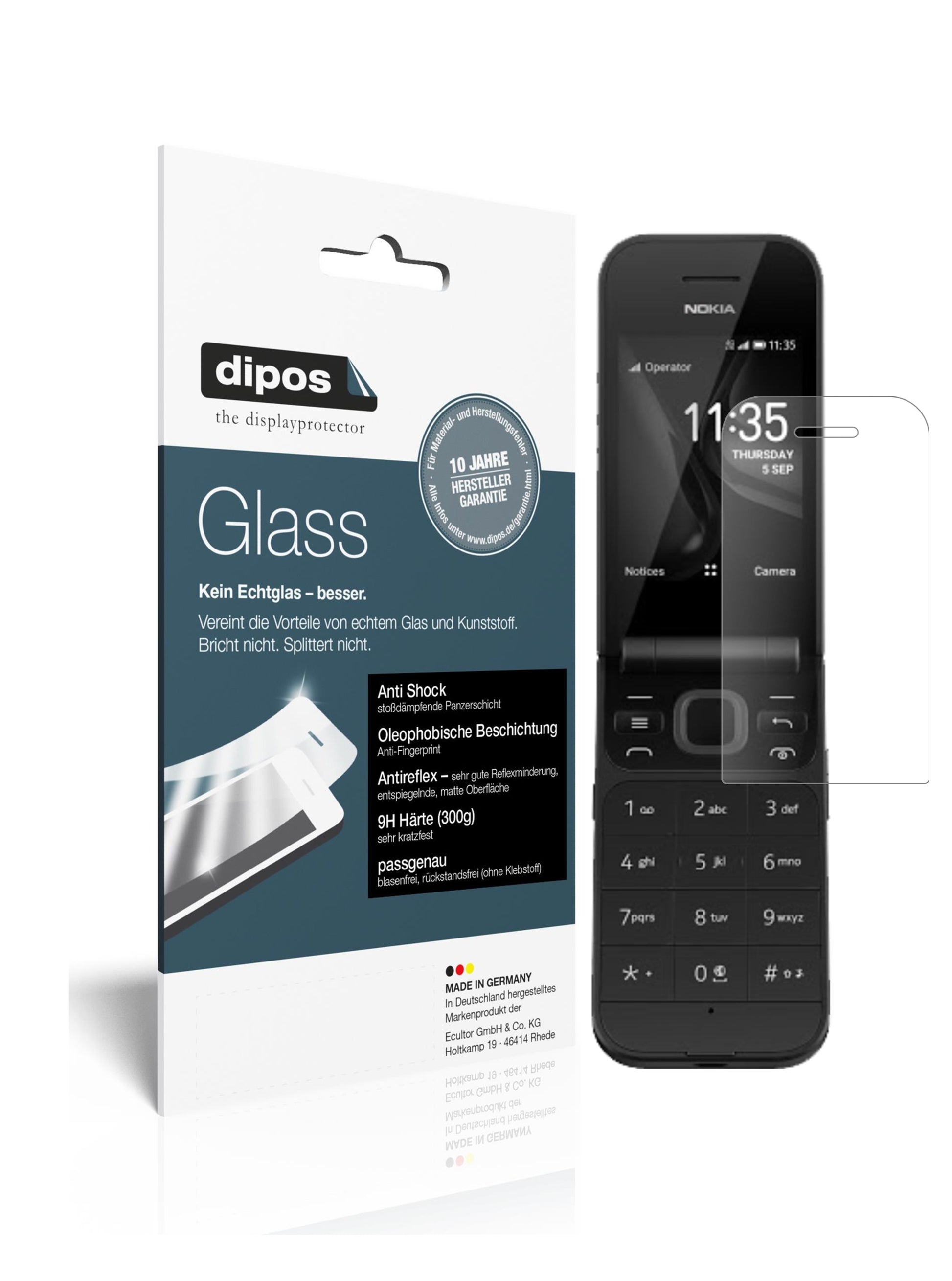 Mattes Panzerglas: Schutz vor Brüchen, Fingerabdrücken und Bildschirmblendung für Nokia-2720 Flip