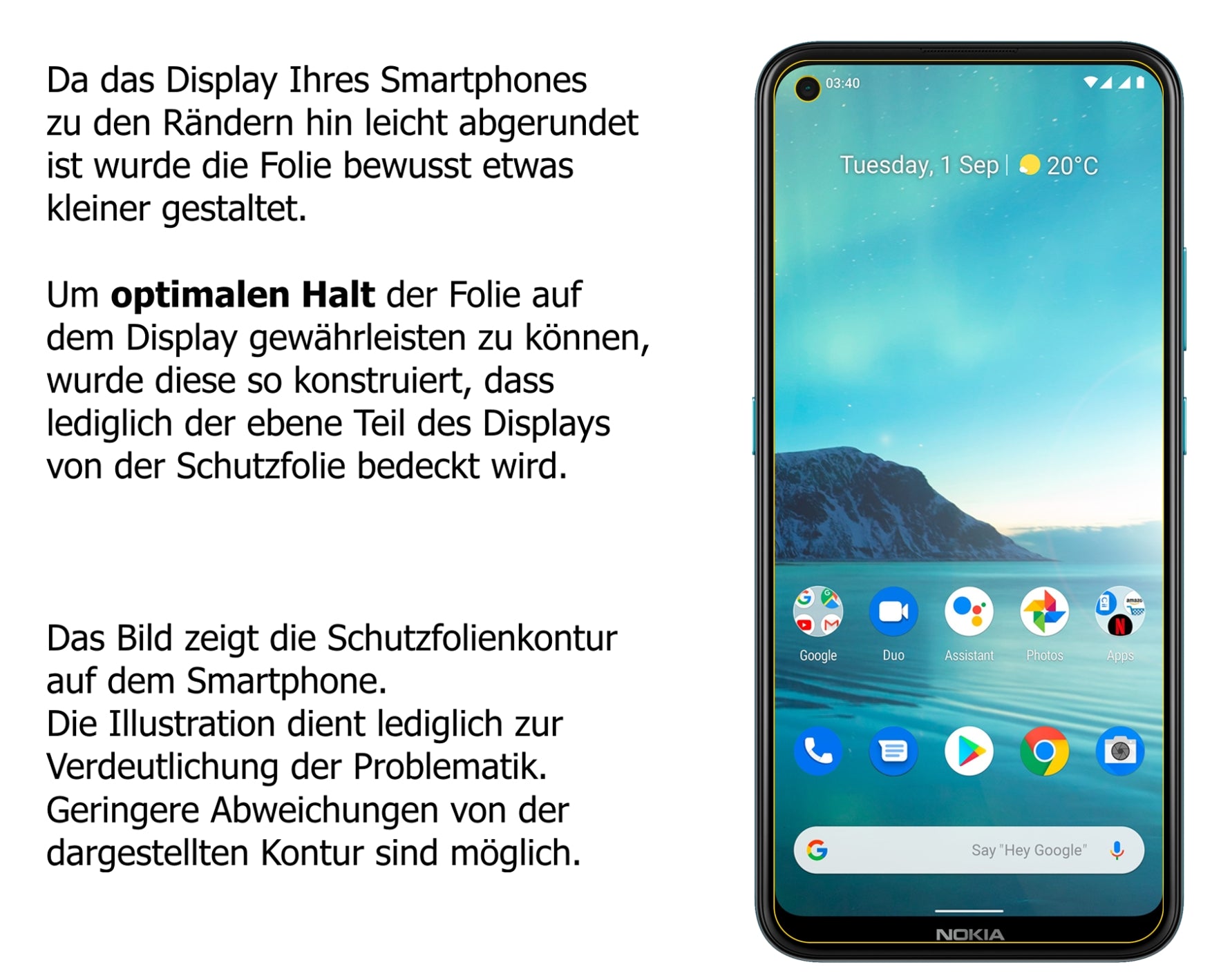Dünne und klare Folie passend zugeschnitten für Nokia 46115