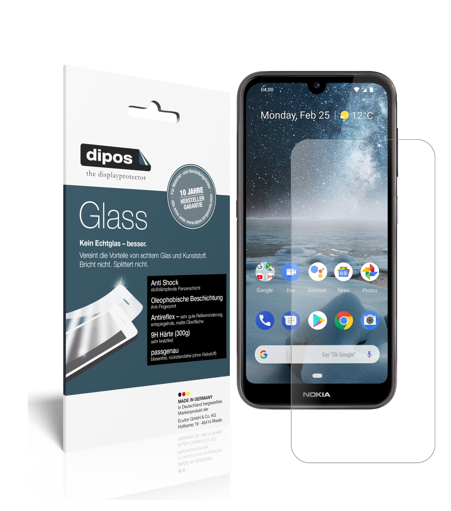 Mattes Panzerglas: Schutz vor Brüchen, Fingerabdrücken und Bildschirmblendung für Nokia-4.2