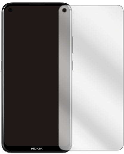 Nokia46117 mit aufgebrachter dipos Displayschutzfolie, glasklare Darstellung ohne Einschränkungen