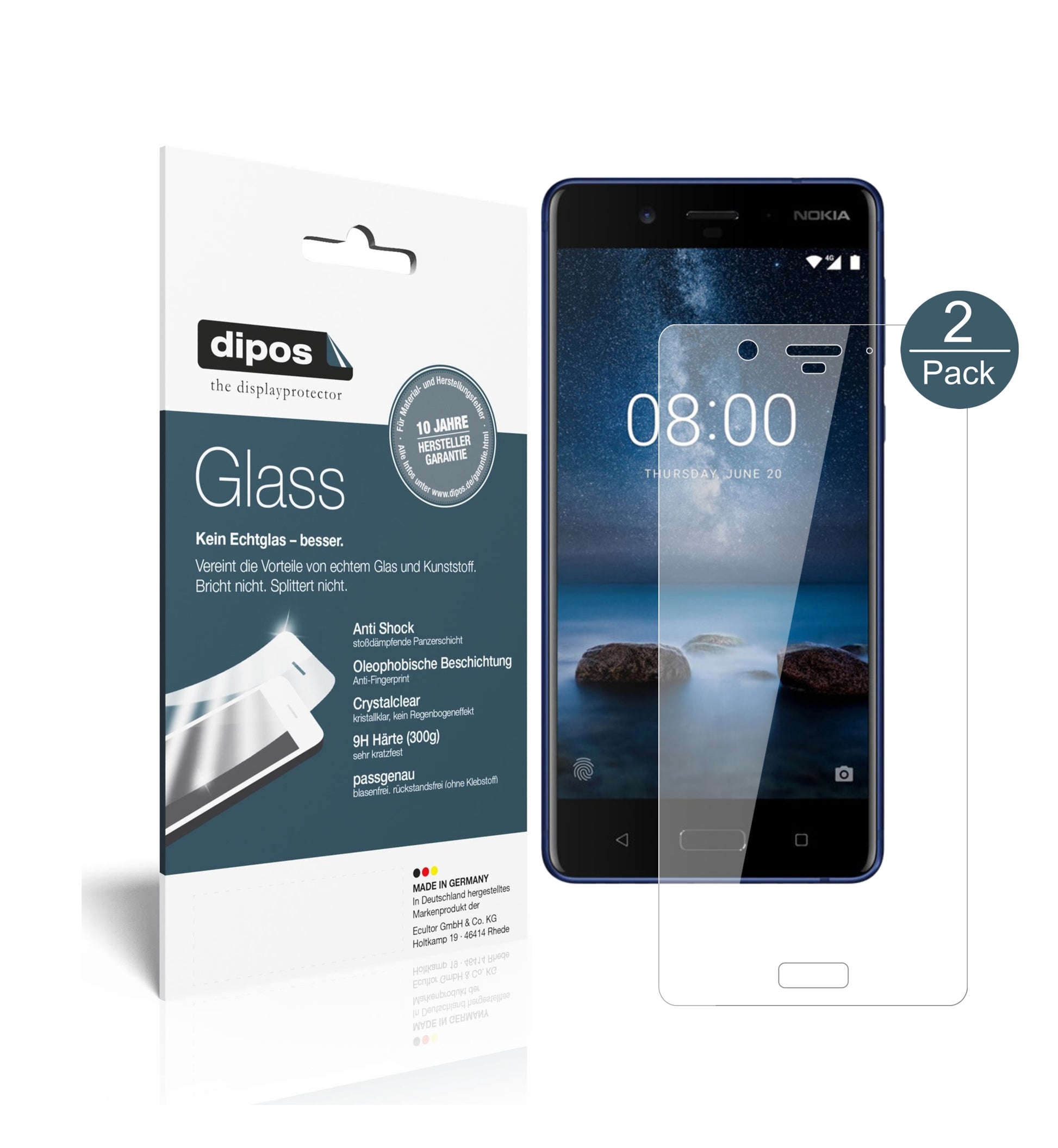 Perfekte Passform und ultimative Qualität: Unser 9H Panzerglas bietet Schutz für Nokia-8