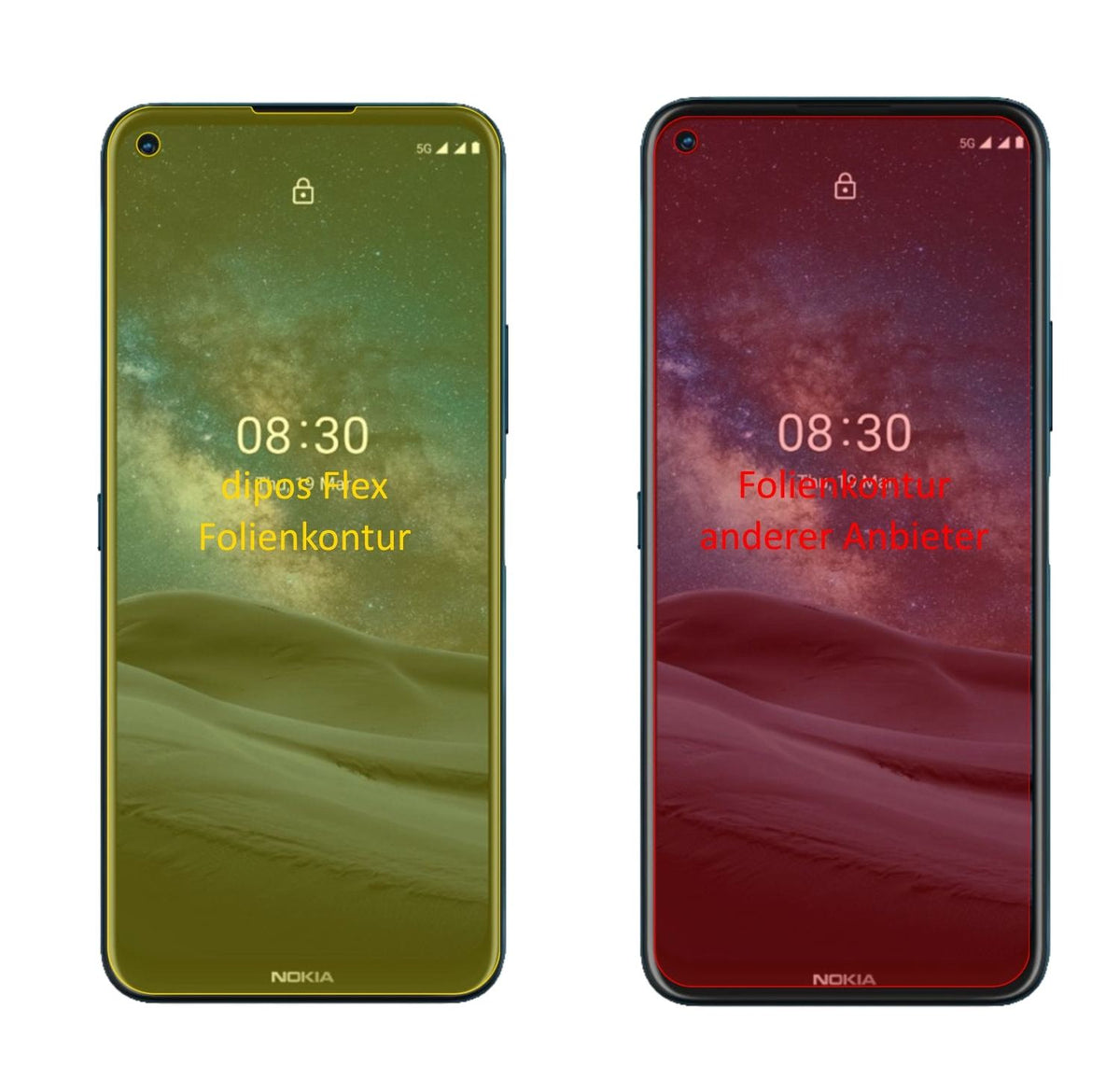 2x 3D Full Cover Schutzfolie für Nokia 8.3 5G