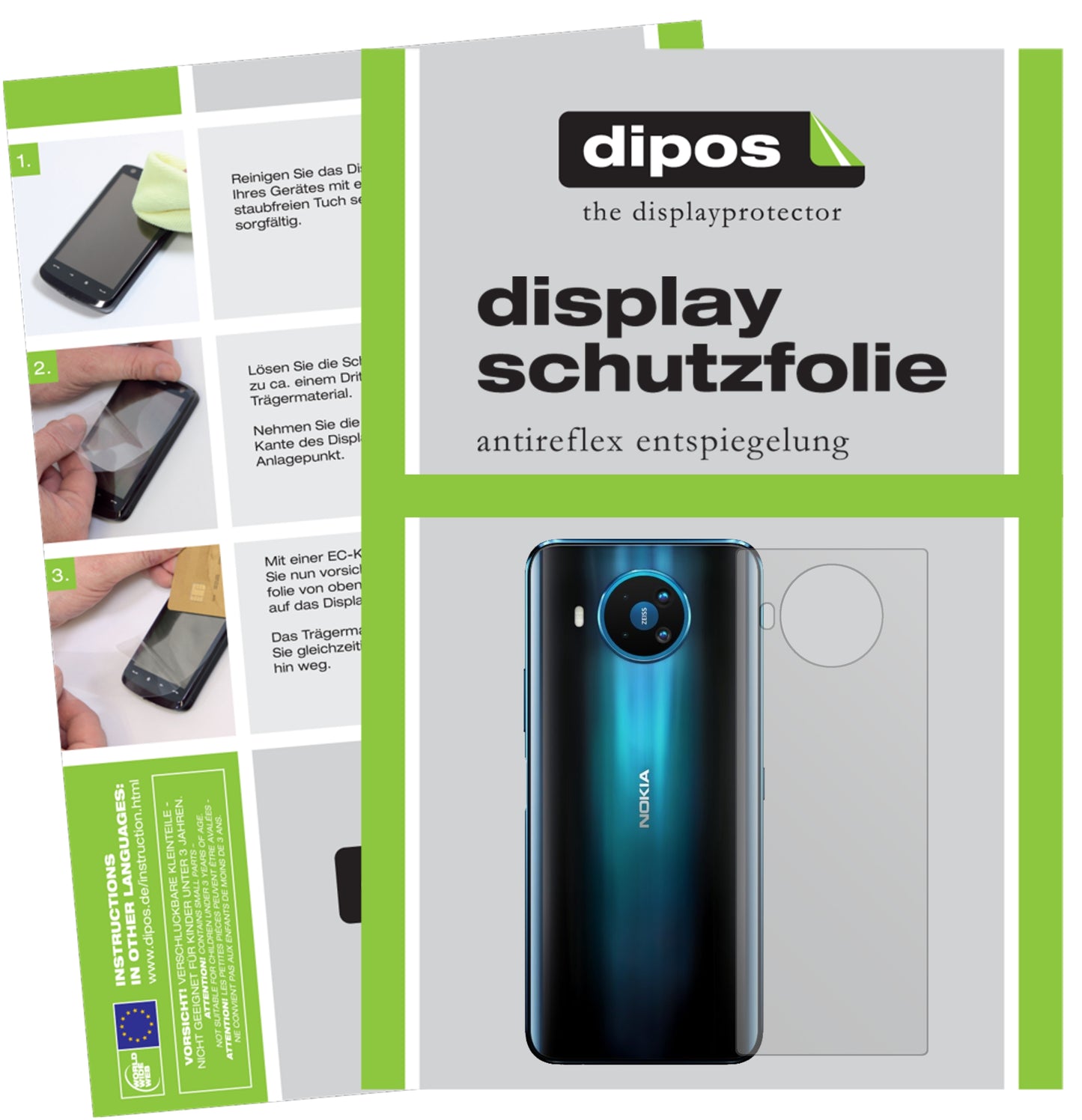 1x Schutzfolie matt für Nokia 8.3 5G Rückseite Display-Schutzfolie
