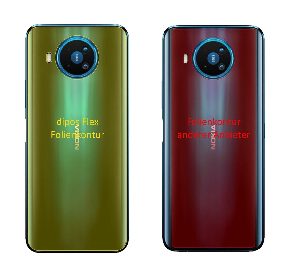2x 3D Full Cover Schutzfolie für Nokia 8.3 Rückseite
