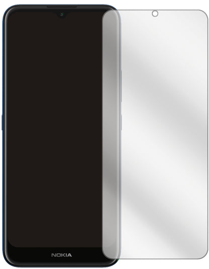 NokiaC10 mit aufgebrachter dipos Displayschutzfolie, glasklare Darstellung ohne Einschränkungen