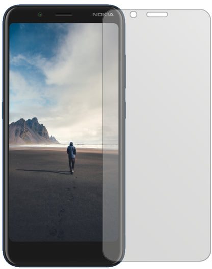NokiaC2 Tava mit aufgebrachter dipos Displayschutzfolie, die lästige Fingerabdrücke minimiert