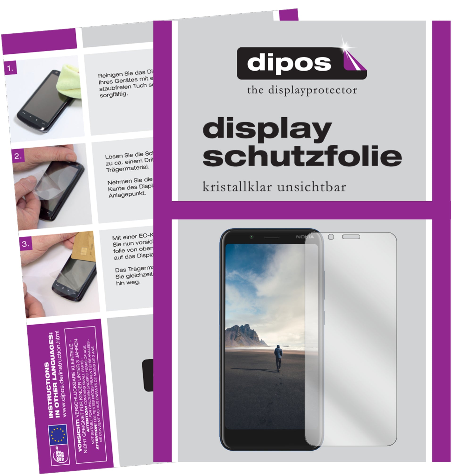 Kristallklare, dünne Schutzfolie: Kratzfest & passgenau für Nokia-C2 Tava