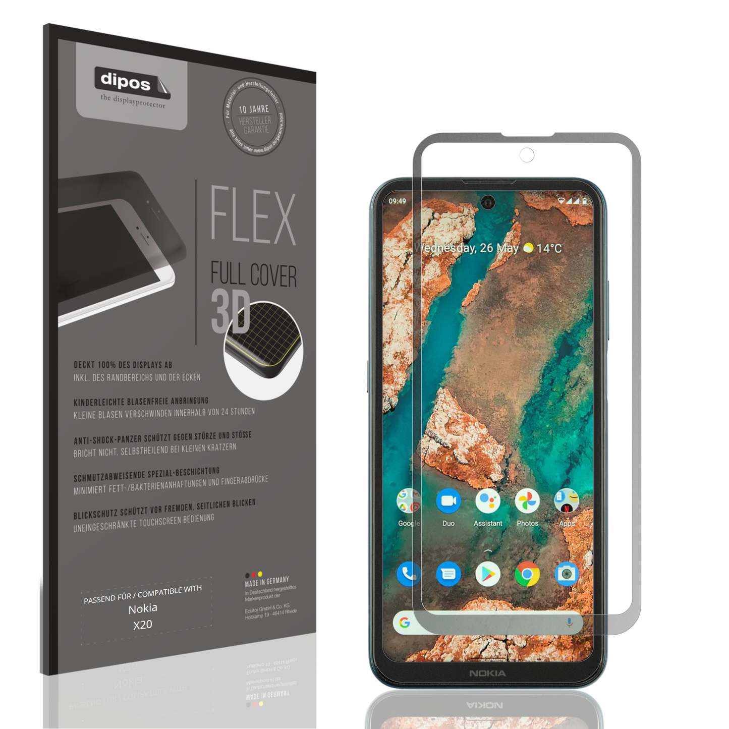 Full Cover Privacy Blickschutzfolie für Nokia X20