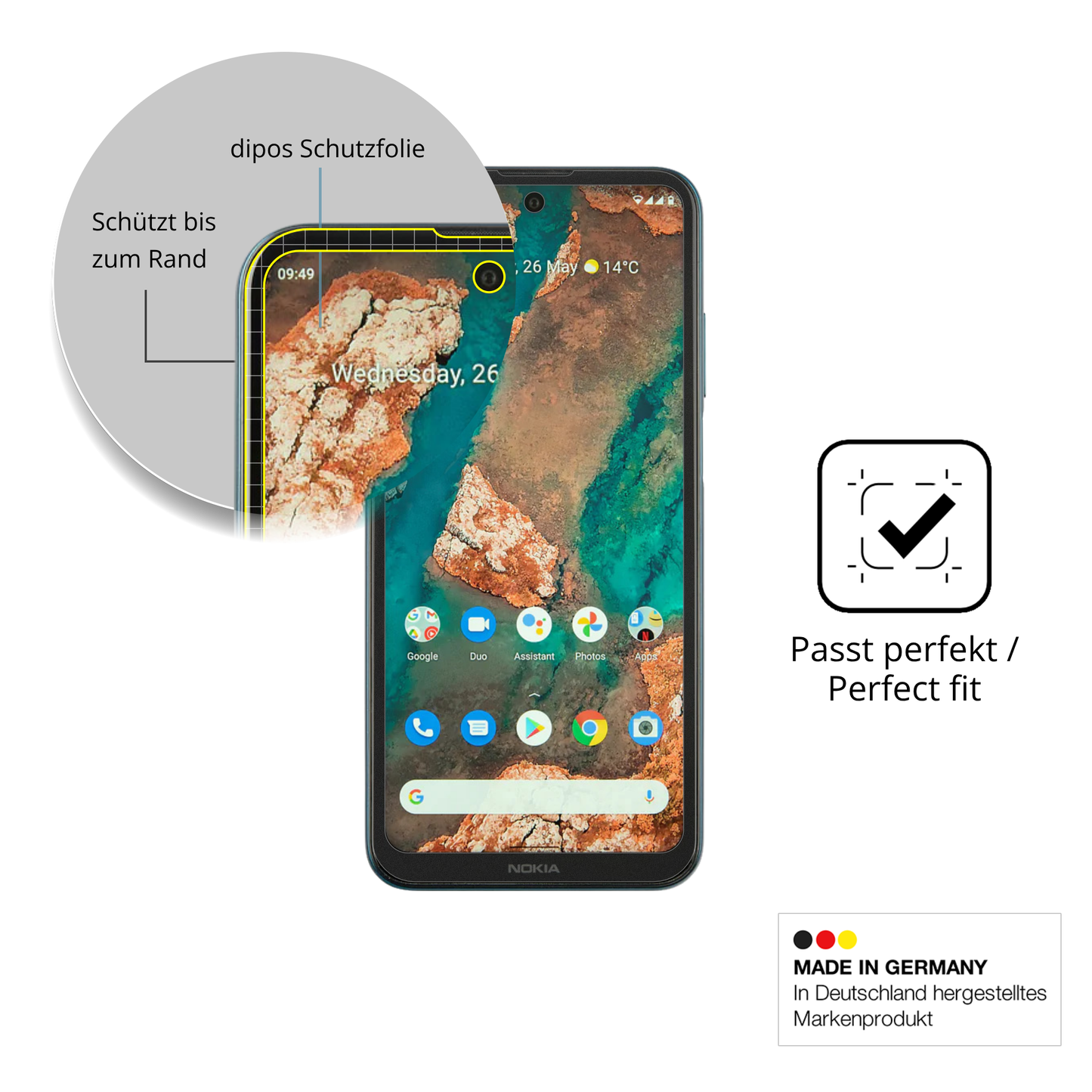 Full Cover Privacy Blickschutzfolie für Nokia X20