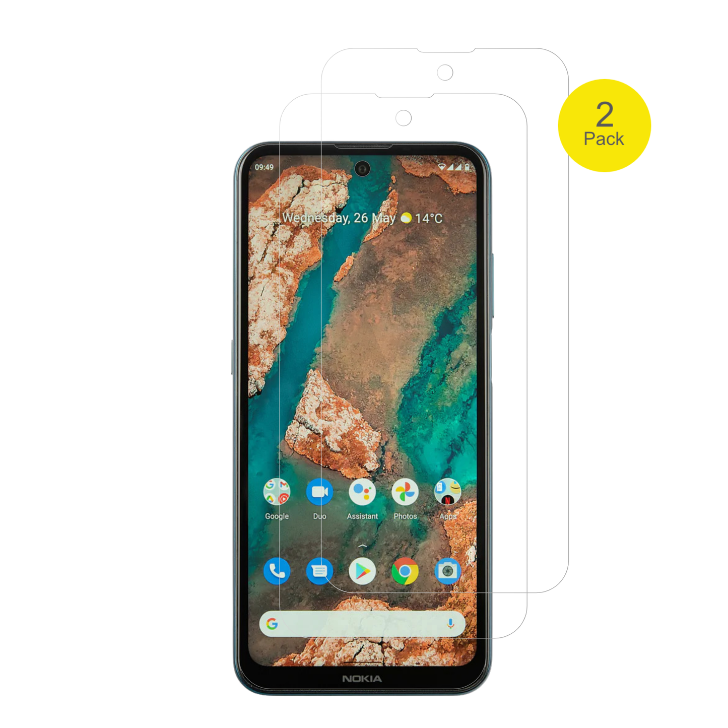 2x 3D Full Cover Schutzfolie für Nokia X20