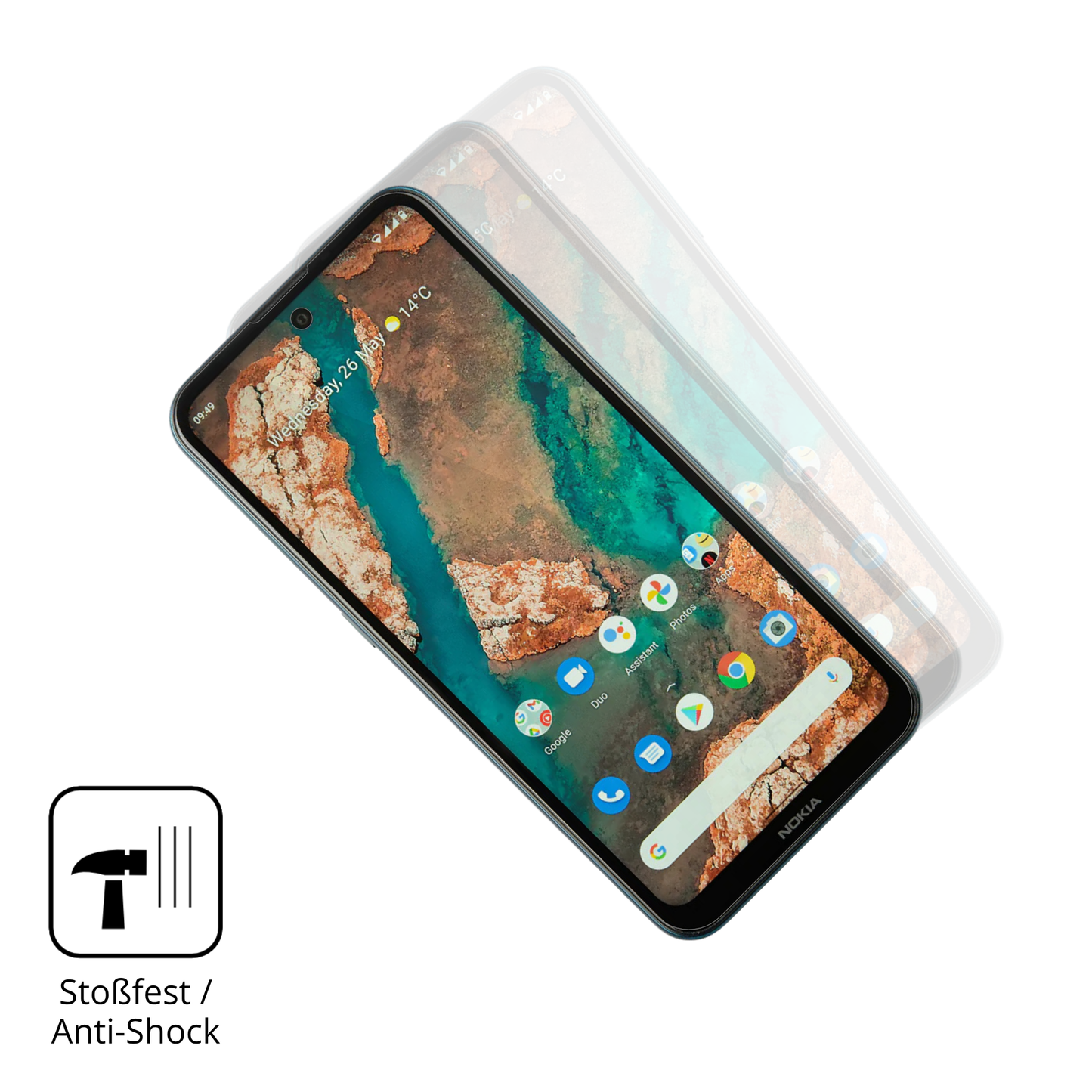 2x 3D Full Cover Schutzfolie für Nokia X20