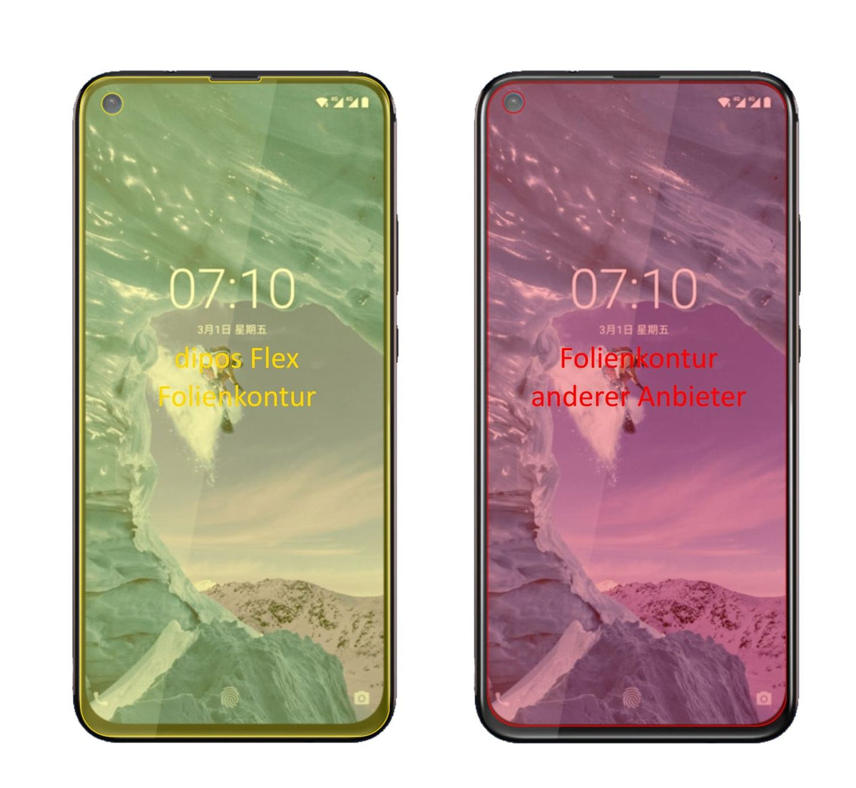 2x 3D Full Cover Schutzfolie für Nokia X71