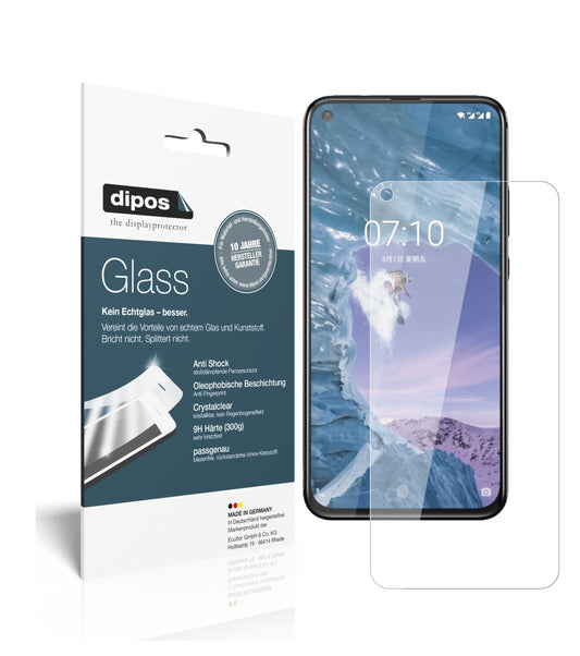 Klare Displayschutzfolie von dipos passend für Nokia X71, 9H kratzfest und blasenfrei montiert