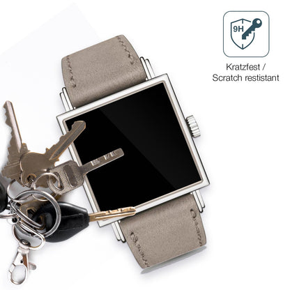 dipos Displayschutz für NOMOS Glashütte Tetra 27, transparente Oberfläche, perfekte Passform auch für die Rundungen