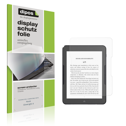 Matte Displayschutzfolie von dipos passend für Nook GlowLight 4, präziser Zuschnitt und blasenfrei montiert
