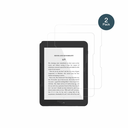 NookGlowLight 4 mit aufgebrachter dipos Flex Schutzfolie, glasklare Darstellung ohne Einschränkungen