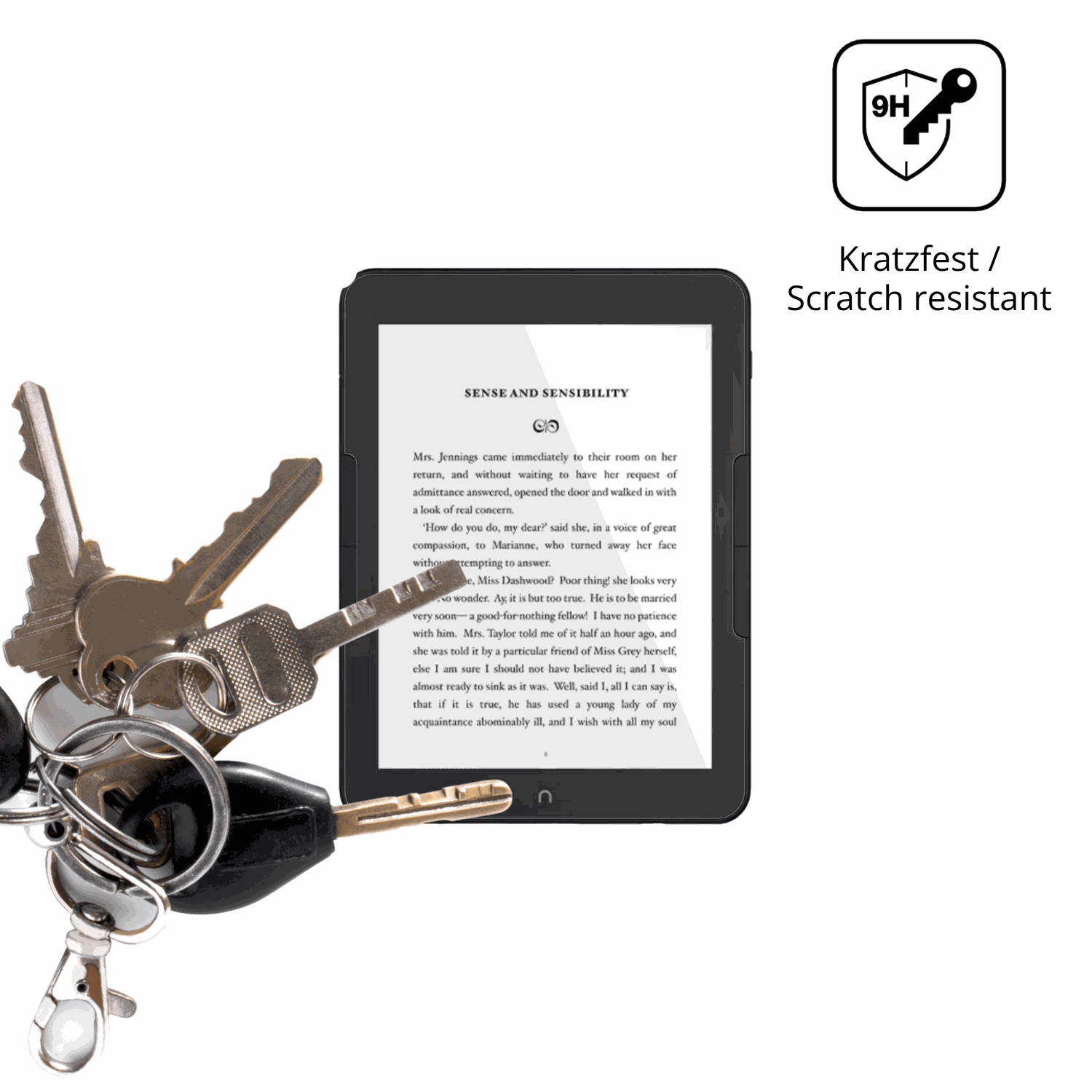 dipos Displayschutz für Nook GlowLight 4, transparente Oberfläche, perfekte Passform auch für die Rundungen