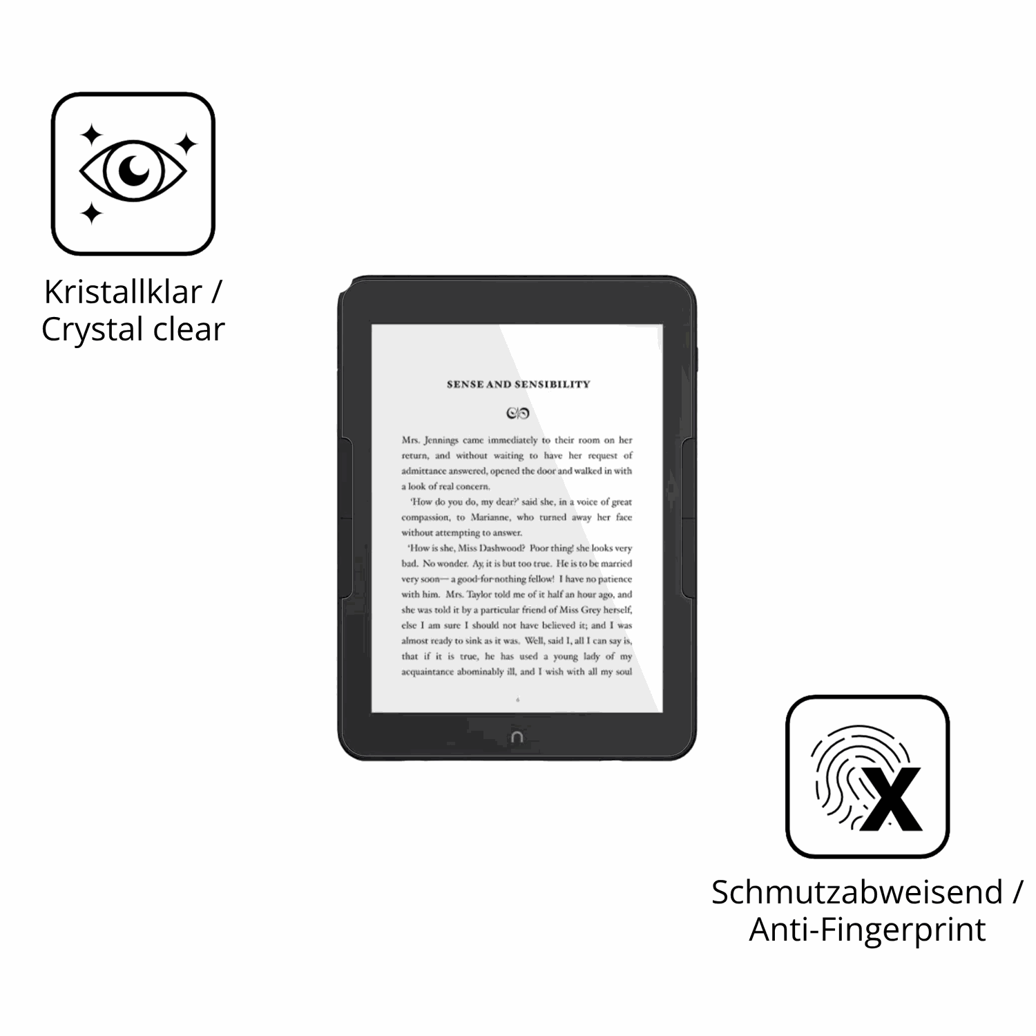 Flexible TPU-Folie passend zugeschnitten für Nook GlowLight 4, vollständige Abdeckung