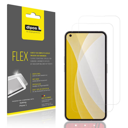 Klare Displayschutzfolie von dipos passend für Nothing Phone 1, 100% Displayabdeckung und blasenfreie Montage