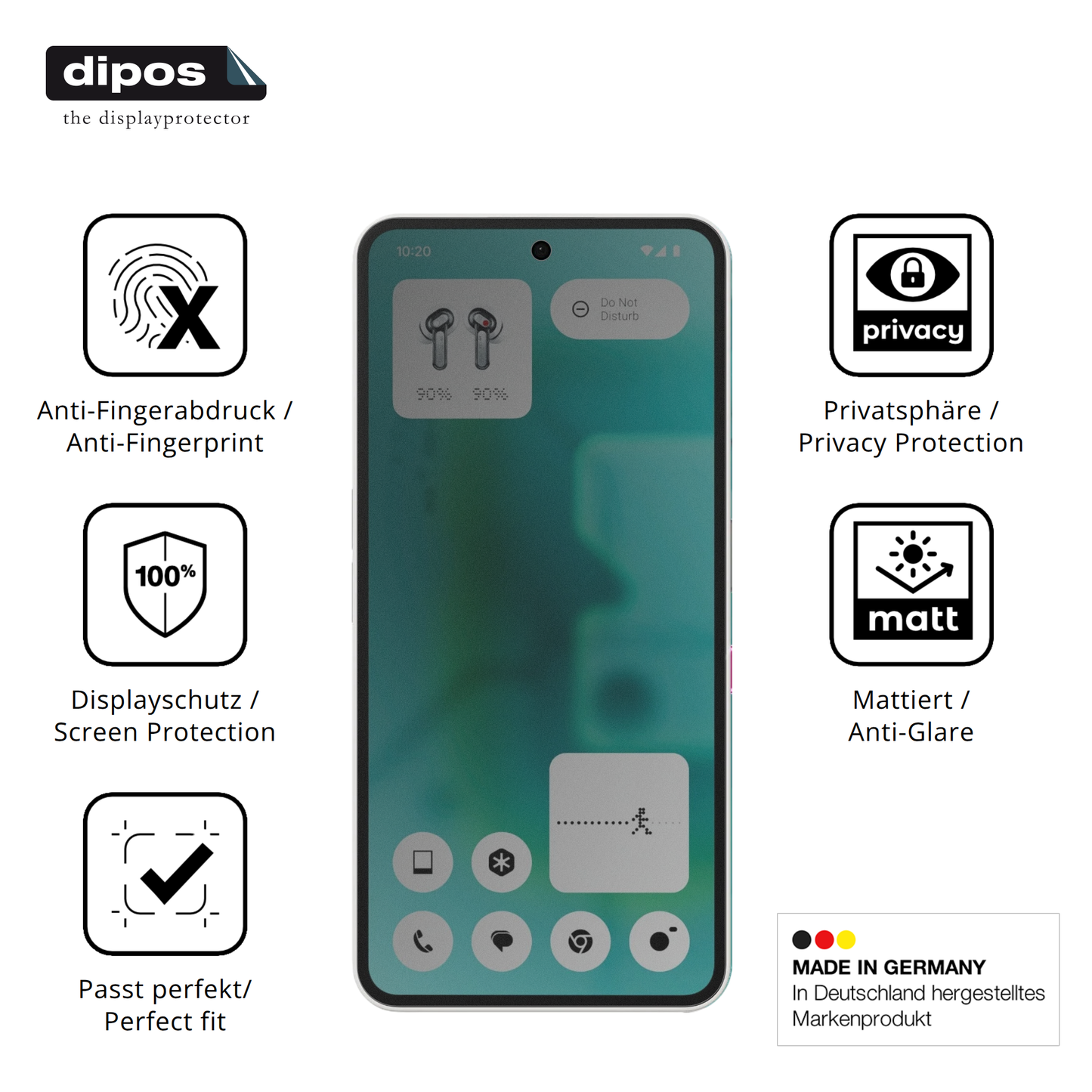 Privatsphäre-Schutz durch Sichtschutz-Folie passend zugeschnitten für Nothing Phone (3a) Community Edition