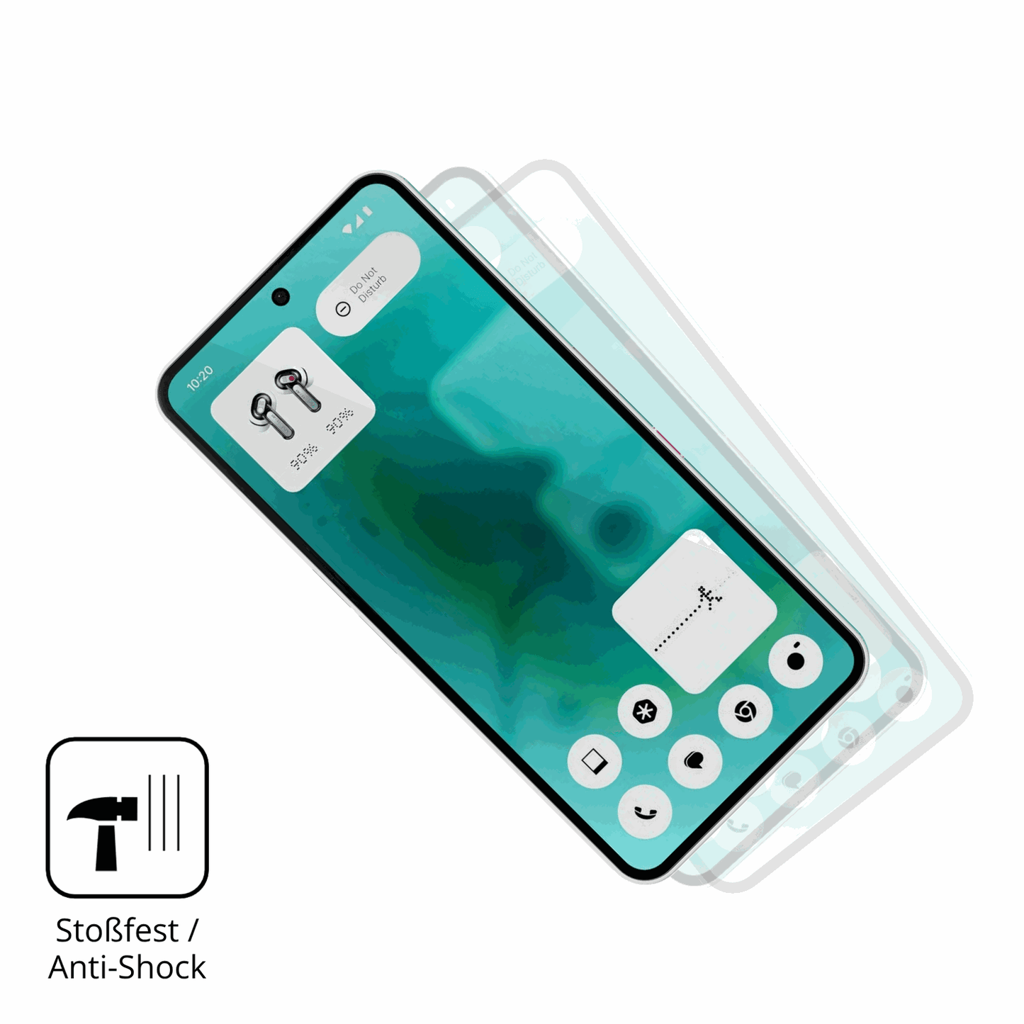 Schutz gegen Kratzer auf dem Nothing Phone (3a) Community Edition Glas durch Schlüssel, Stöße gegen die Tischkante oder Stürze